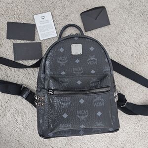Authentic MCM Black Logo Backpack